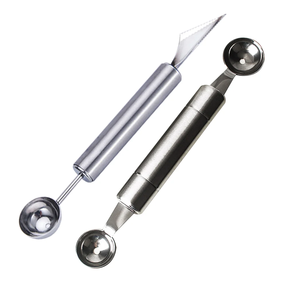 

2 Pcs Cantaloupe Scooper Small Tools Kitchen Platter Tool Stainless Steel Fruit Scoop Dual End Melon Baller