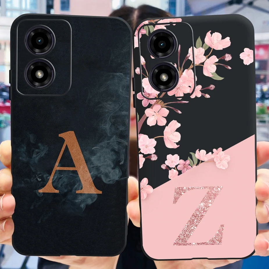 Чехол для Motorola Moto G04 G04s XT2421-2 Luxury Couple Letters Cover Мягкий чехол из ТПУ телефона MotoG04 Fundas