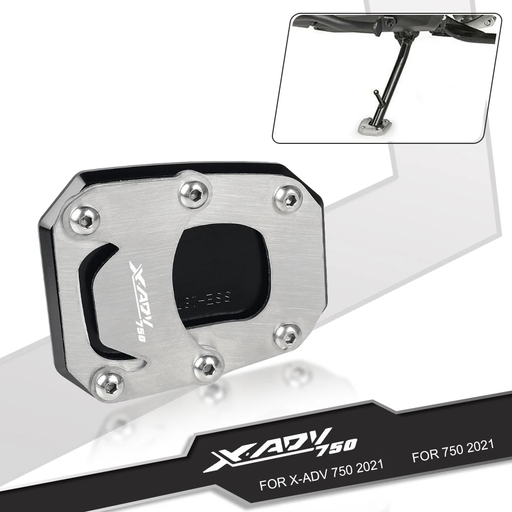 

Удлинитель для боковой подставки XADV750 для мотоцикла, увеличиваемая пластина для Honda X-ADV 750 2021 дюйма, Алюминиевая Подставка XADV