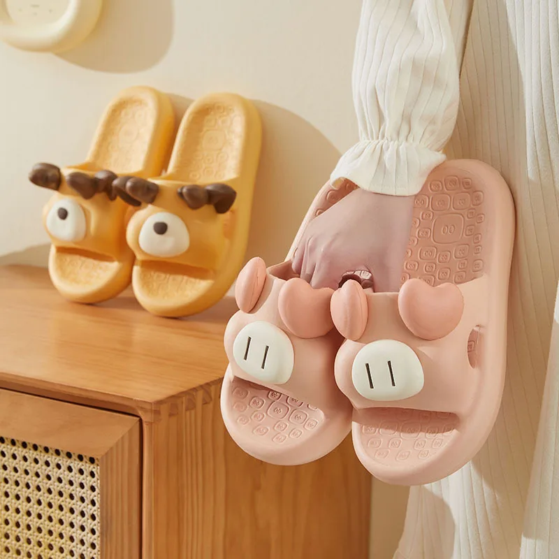 

Woman Slipper Cute Cartoon Soft Shoe for Women Man Korean Summer Beach Slides Anti-slip Home Slipper Ladies Zapatillas Chaussons
