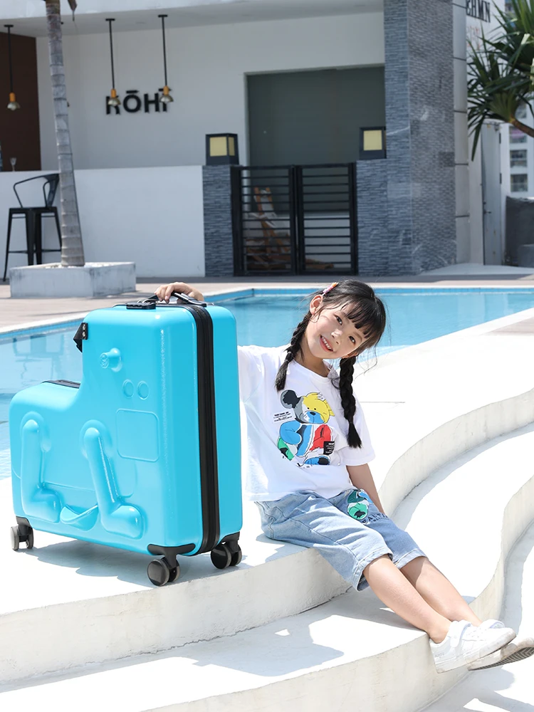AO WEI LA Children's Trolley Case Can Sit and Ride Luggage 24 Inch Men's and Women's Trolley Universal Wheel Traverl Suitcase