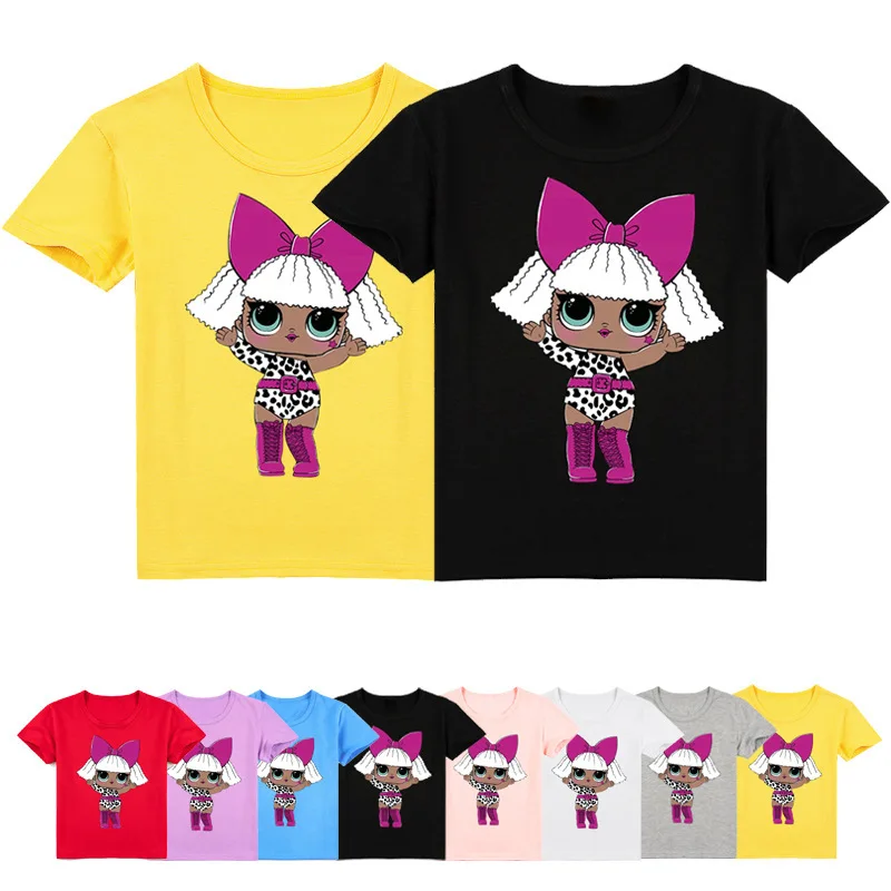 

Одежда для детей Lol Surprise Doll, футболка с круглым вырезом и принтом, летняя одежда для девочек, бутик детской одежды, одежда для девочек, рубашк...