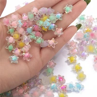 83 mixed colour transparent colourful faceted five pointed star acrylic beaded 11mm loose spacer beads making diy jewelry j002