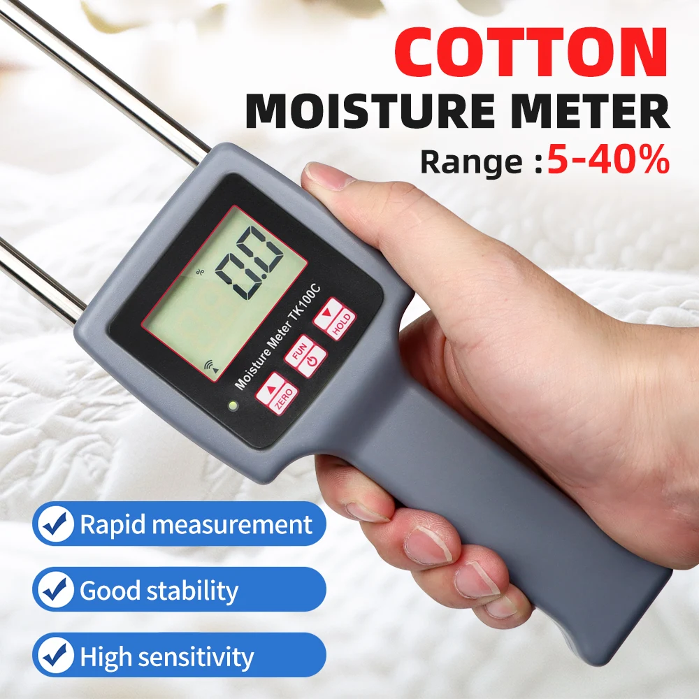 Портативный цифровой гигрометр TK100C прибор для измерения влажности хлопка
