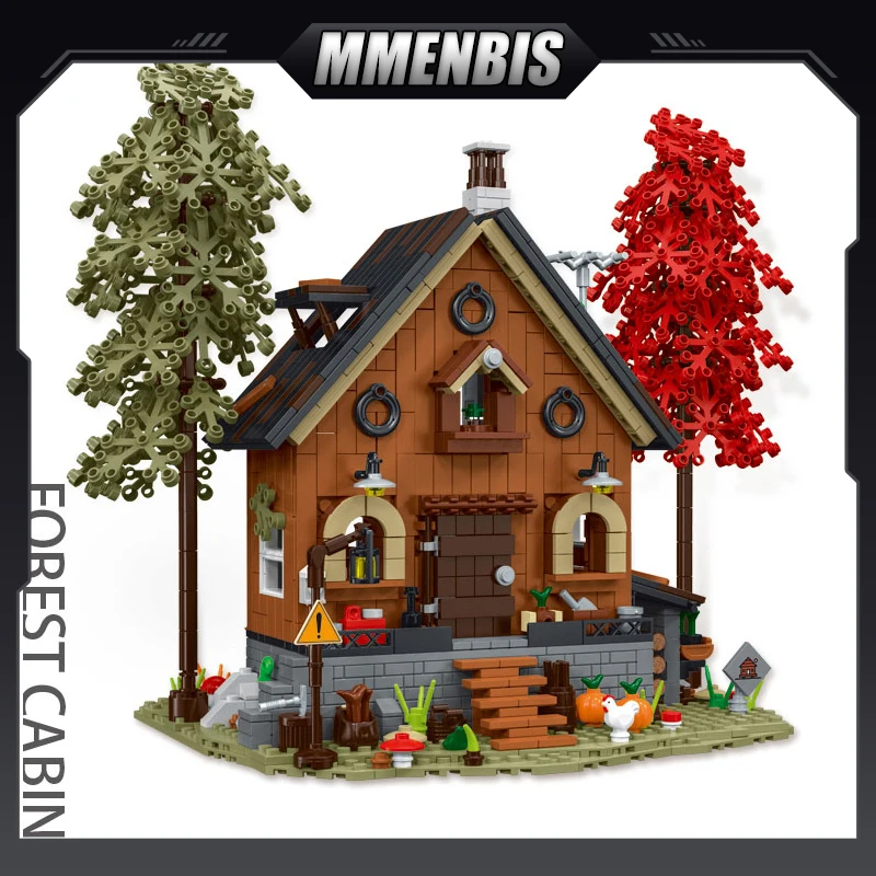 

M MENBIS Новое поступление, строительные блоки для деревьев, модель деревянной кабины, пластиковые блоки, игрушки для детей, взрослых, детей, 1600 + шт светильник кой