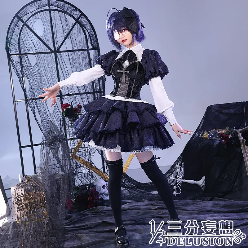 COSLEE Love Chunibyo &amp Other Delusion Takanashi Косплей Костюм Rikka Готическое Платье Униформа Для