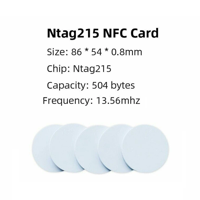 

600Pcs/Lot For NTAG215 NFC PVC Coins Chip Phones Available Labels Tag 215