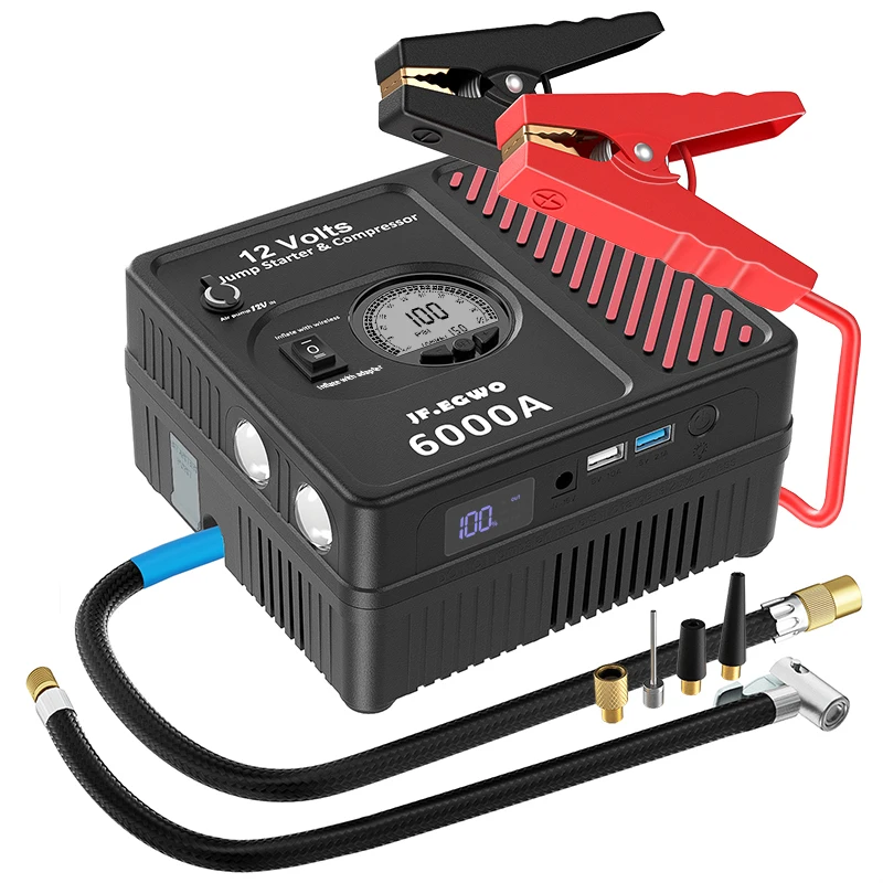 

12V high capacity battery portable multi-function vehicle jump starter for car phones digital devices with LED light
