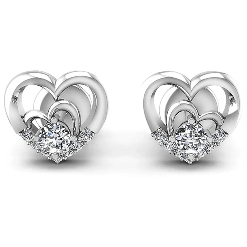 

CAOSHI Delicate Design Heart Earrings for Women Brilliant Crystal Jewelry for Wedding Ceremony Fashion Female Engagement Jewelry