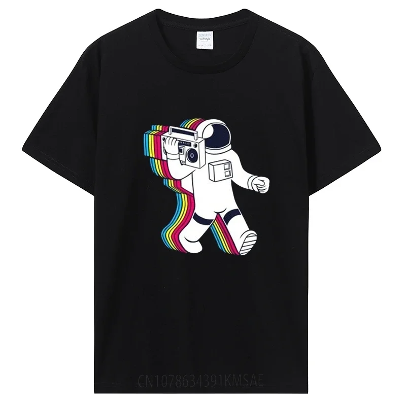 Вечерние астронавт Boombox DJ носил на последней футболке Witch Hunter Мужская хлопковая