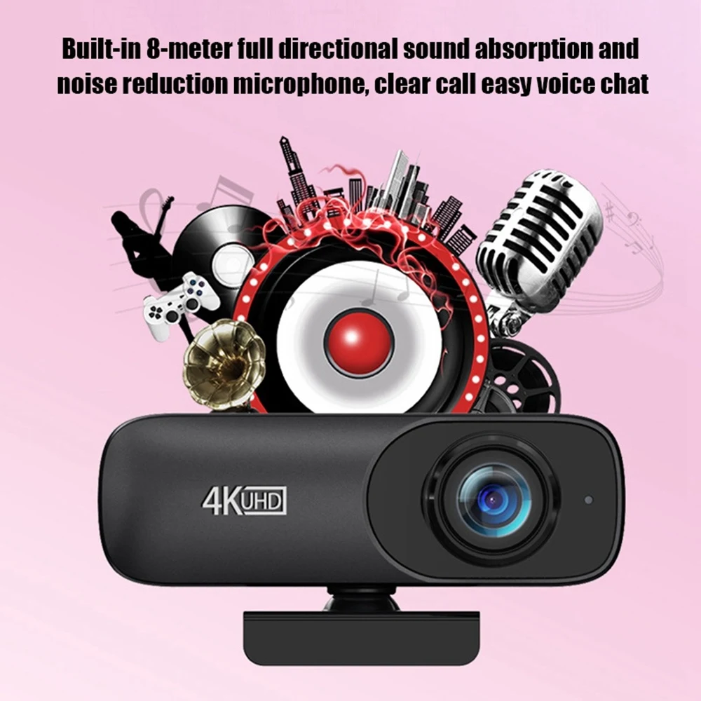 Веб-камера 4K Uhd 3840X2160P веб-камера 800 Вт пикселей Компьютерная камера 120 °