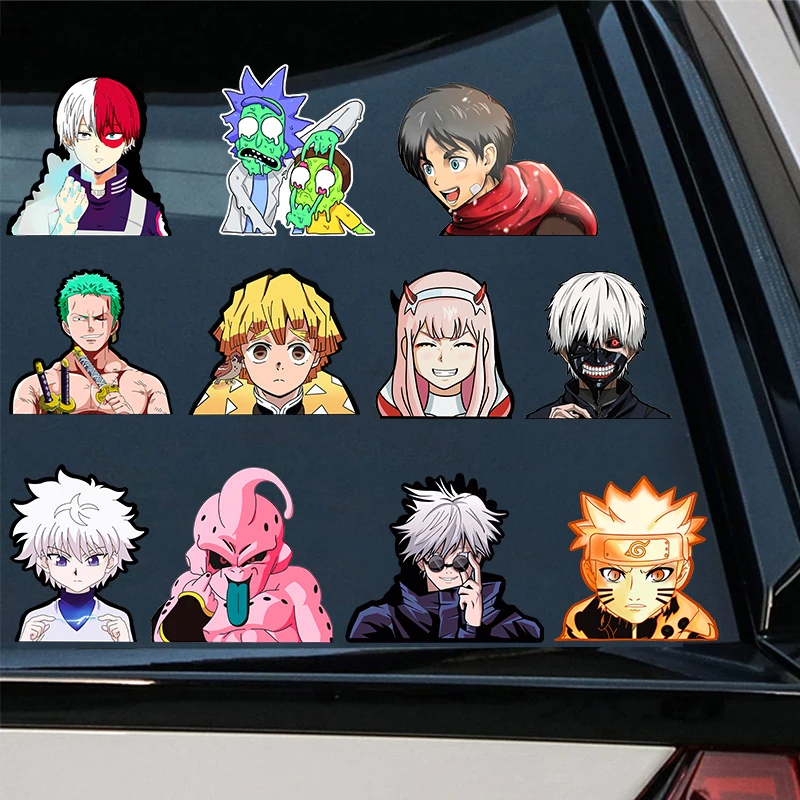 

1piece Anime Motion/moving Car Sticker, Waterproof Peeker Cartoon Lenticular Sticker, Decals for Cars,Laptop, Refrigerator, Etc.