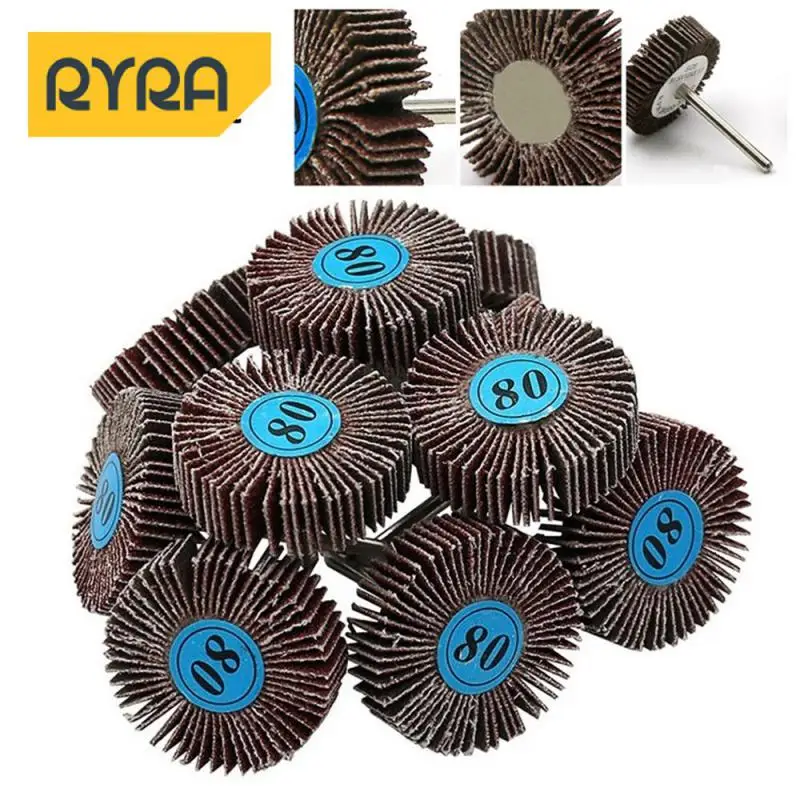 

80 Grit Rotary Tool Shutter Poli Grinding Sanding Sandpaper Flap Wheel Discs For For Rotary Drill Tools Dremel Accessories