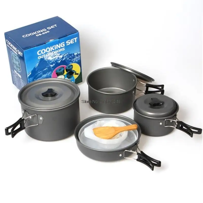 

4-5 person Outdoor Cookware Set DS500 Camping Cooking Pot Pan Set