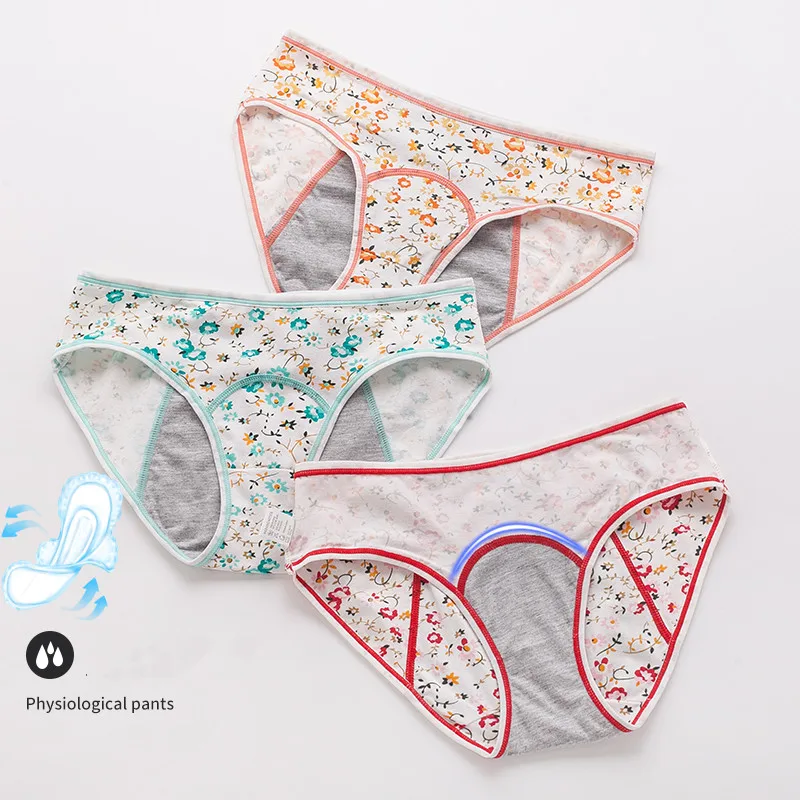 

Sexy Cotton Ladies Breathable Diapers Cute Women's Briefs Physiological Girls Pants Leak-proof Menstrual Underwear Teenage Under