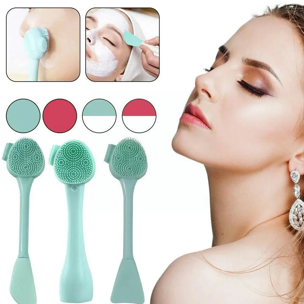

Double Side Silicone Cleanser Brush Soft Hair Massage Tool Care Portable Skin Remover Brush Washing Face Blackhead P1f0