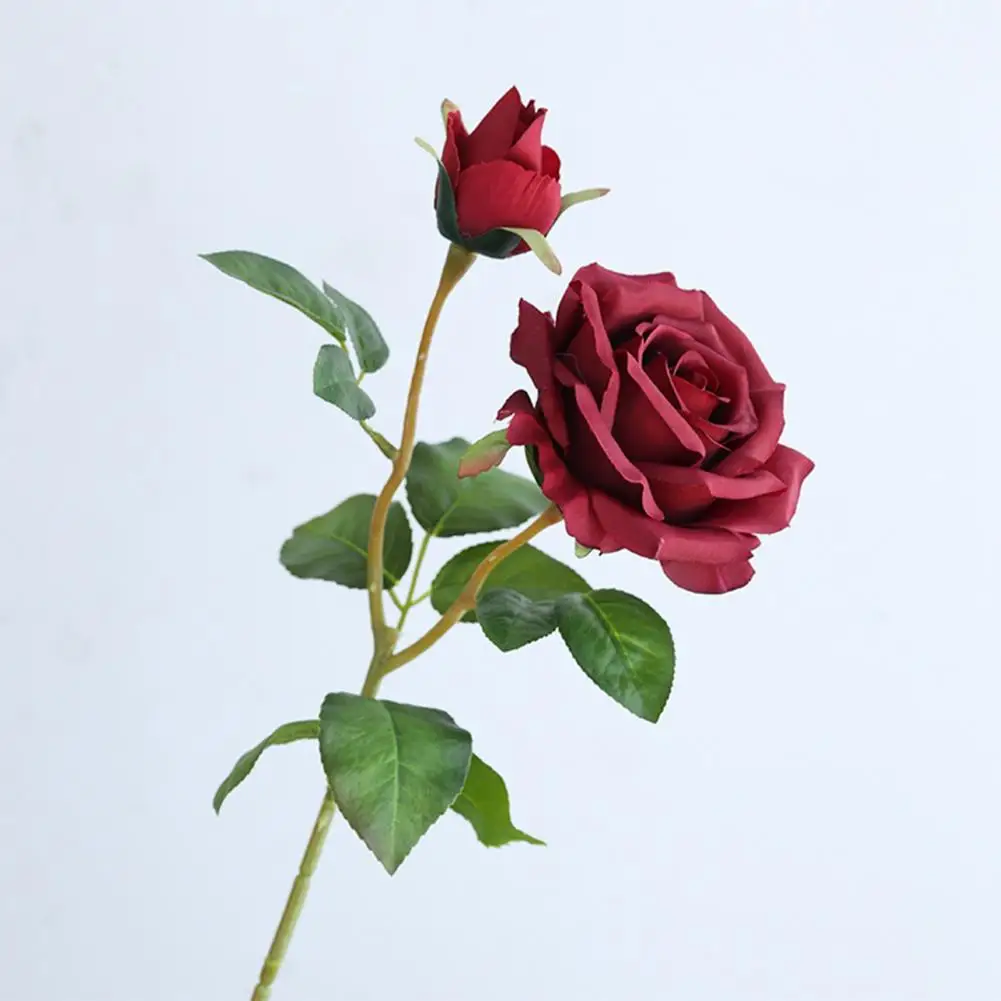 

Natural-looking Artificial Flower Realistic Reusable Faux Flower Branch Non-withering Artificial Rose with Stem Wedding Photo