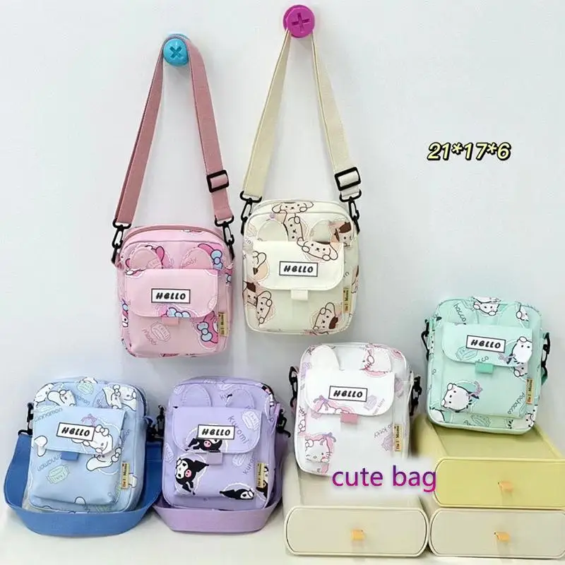 

Anime Sanrio Kuromi My Melody Super Cute Coin Purse Kawaii Hello Kitty Mobile Messenger Bag Girls Cartoon Fashion Cosmetic Bag