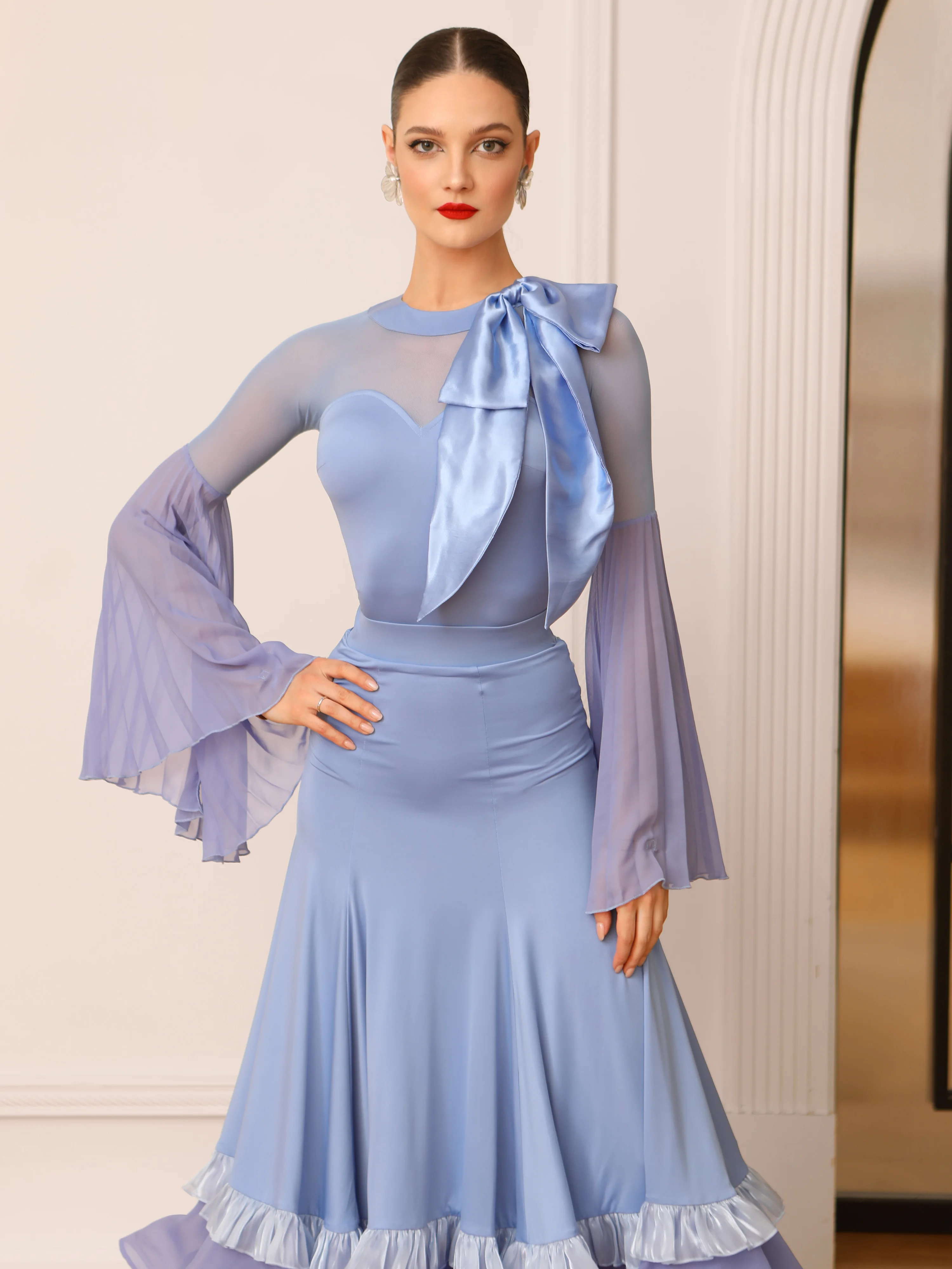 2024 юбка для бальных танцев новые современные высококлассные костюмы B012/S006