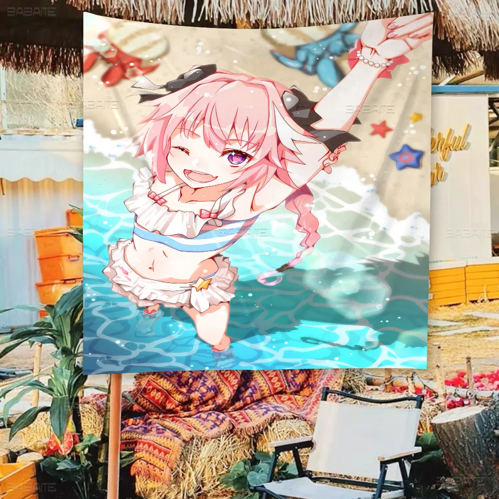 Anime Cute Fate Apocrypha Astolfo Small Size Cheerleading Banner Hand Pulled Flag Outdoor Atmosphere Flags