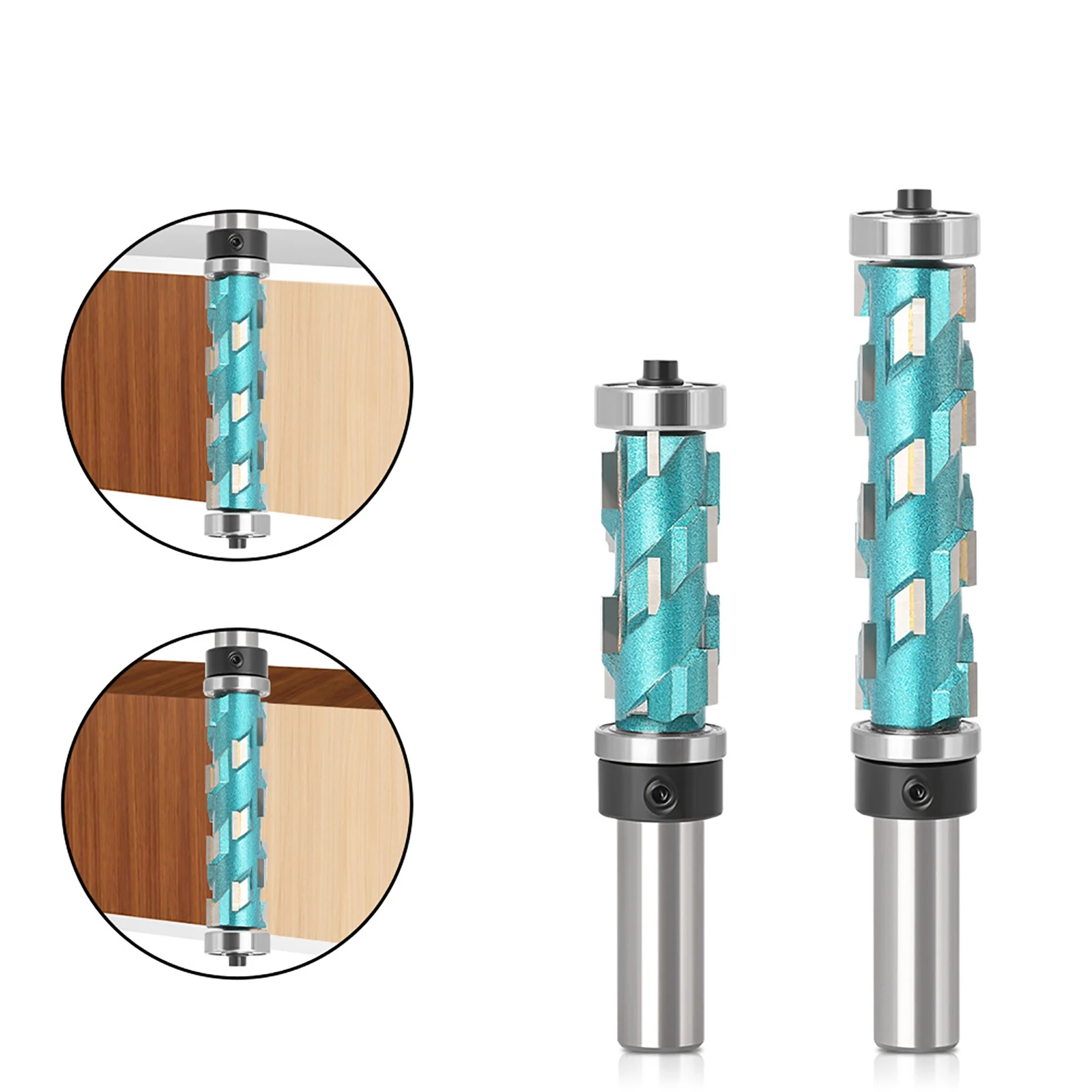 

12mm Shank Sprial Long Flush Trim Router Bit with Double Bearing Tungsten Carbide Wood Pattern Milling Cutter Template Bit