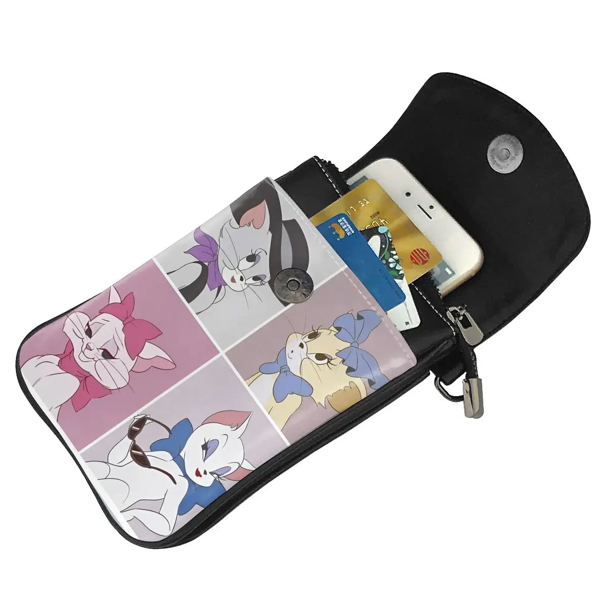 Женская кожаная сумка на плечо с рисунком животного