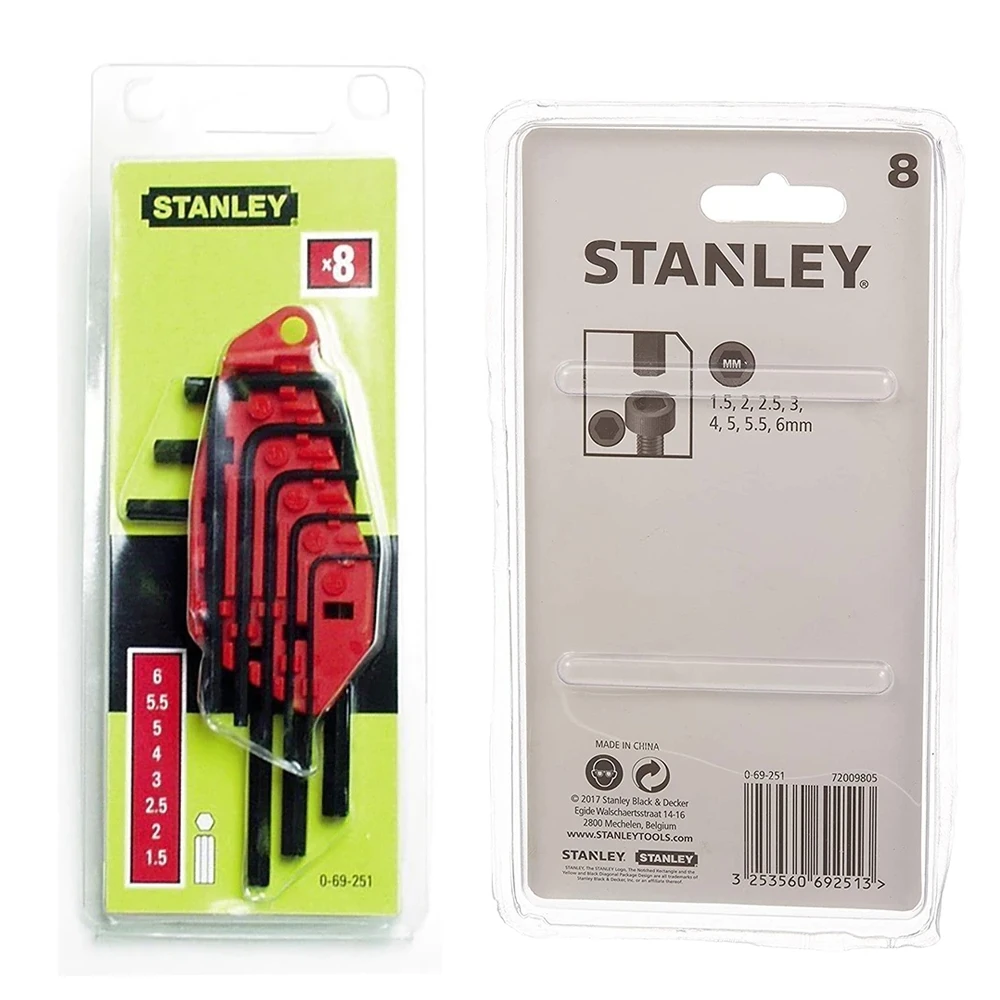 

Stanley ST069251 Allen Key Set, 8 Piece, High Quality Steel Material