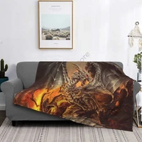 dragon multifunctional thermal flannel blanket bed sofa personalized super soft thermal bed cover