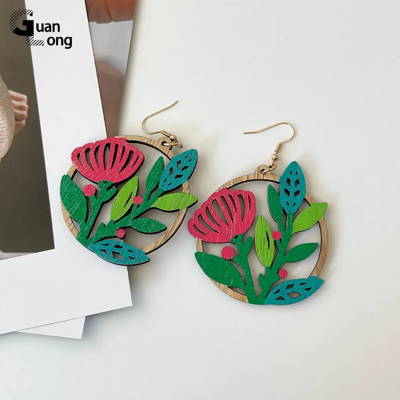 Винтажные висячие серьги-гвоздики GuanLong