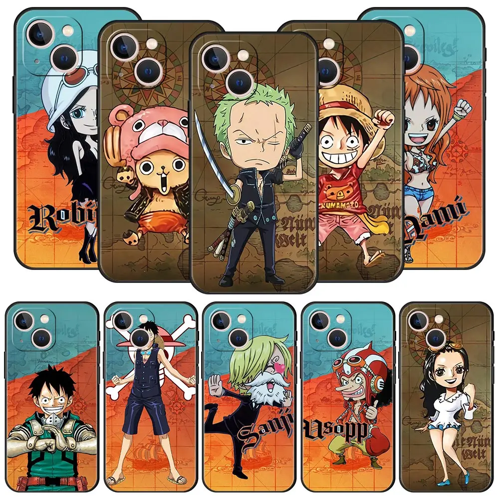 

One Piece Anime Fashion Luxury Phone Case For iPhone 13 12 11 Pro Max Mini 7 8 Plus Shell For iPhone X XR XS Max SE 2022 Cover