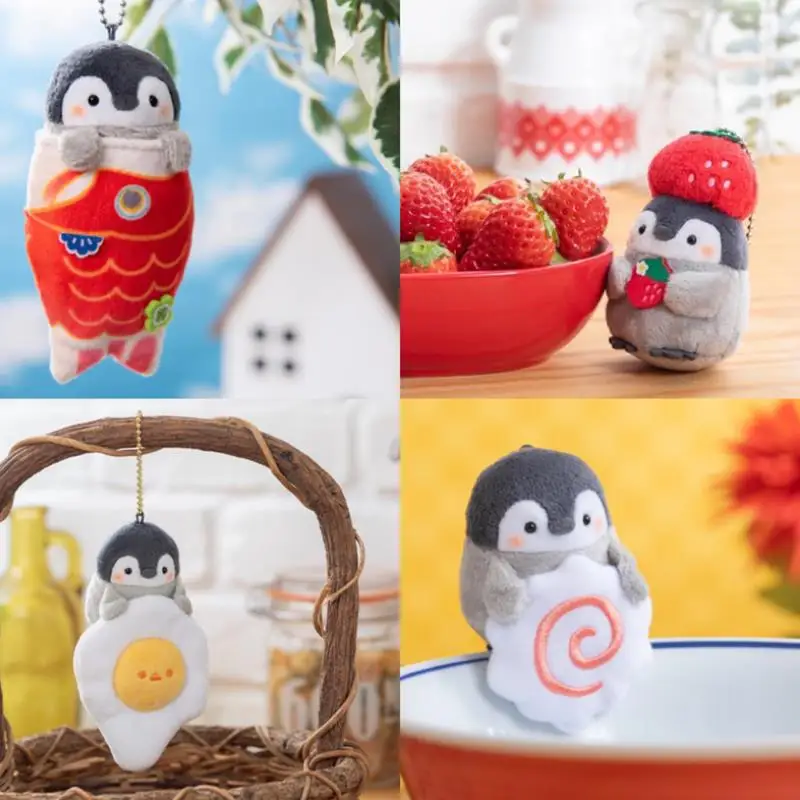 

Cute kawaii Animal Penguin Koi Strawberry Egg Series Stuffed Plush Toys Lovely Plush Doll Knapsack Pendant for Kids Girl Gift