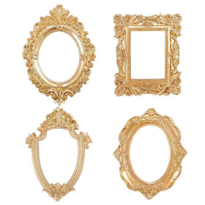 

4 Pcs Vintage Picture Frame Antique Photo Frame Wall Hanging Photo Frame Table Top Display Christmas Holiday Home Decor