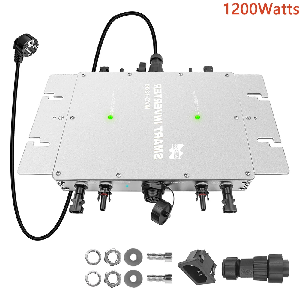

1200W Solar Grid-Tie Inverter 22-50V DC to AC 120V 230V 50/60HZ Solar Micro MPPT Inverter for 4×250-330W Solar Panels