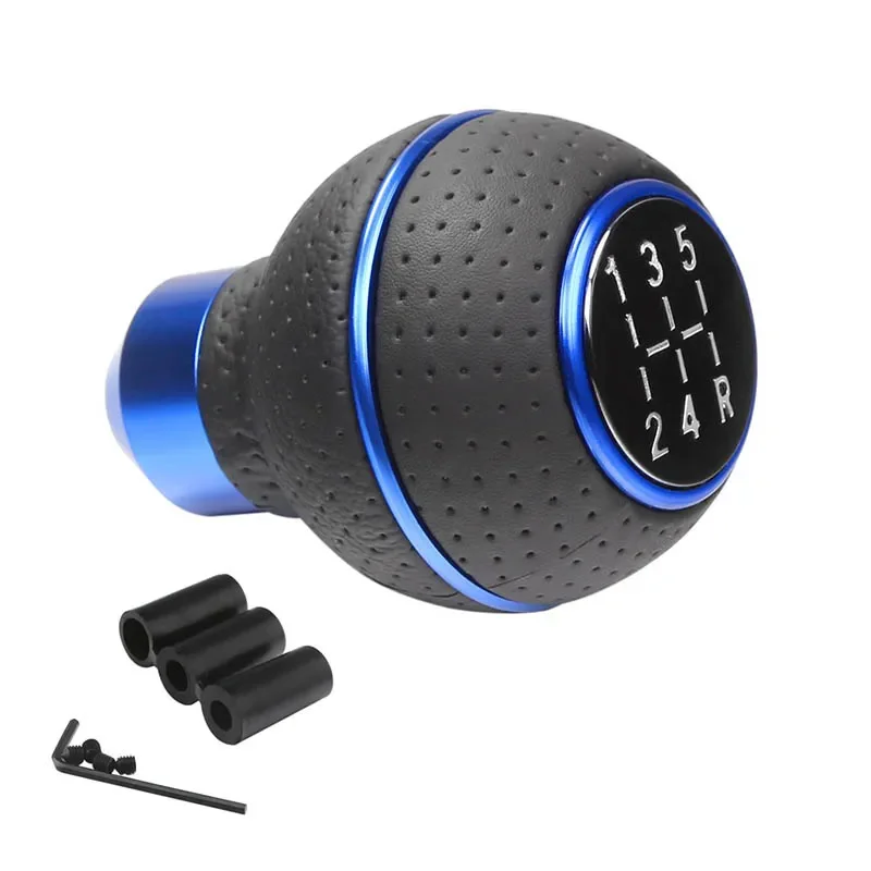 

5-скоростная универсальная автомобильная ручка переключения передач для механической коробки передач, кожаное и алюминиевое основание, замена оригинальной автомобильной ручки напрямую, 1 шт.