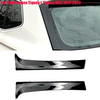 for volkswagen tiguan l tiguan mk2 2017 2018 2019 car rear side wing roof spoiler stickers air vent trim trim cover gloss black