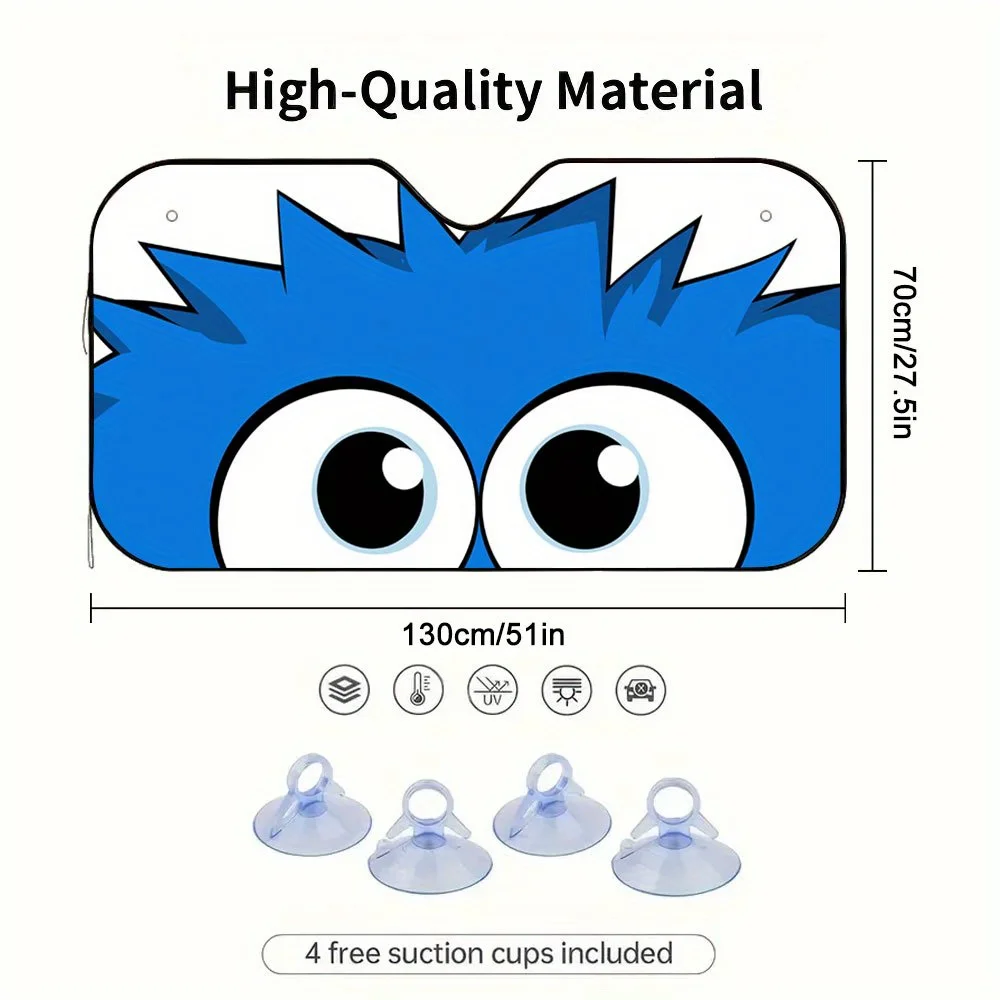 Фото 1 шт. Googly Blue Monster Eyes солнцезащитный козырек на лобовое стекло, автомобильный козырек от солнца, солнцезащитный козырек на лобовое стекло автомобиля, солнцезащитный козырек для окна автомобиля, интерьер автомобиля A №2