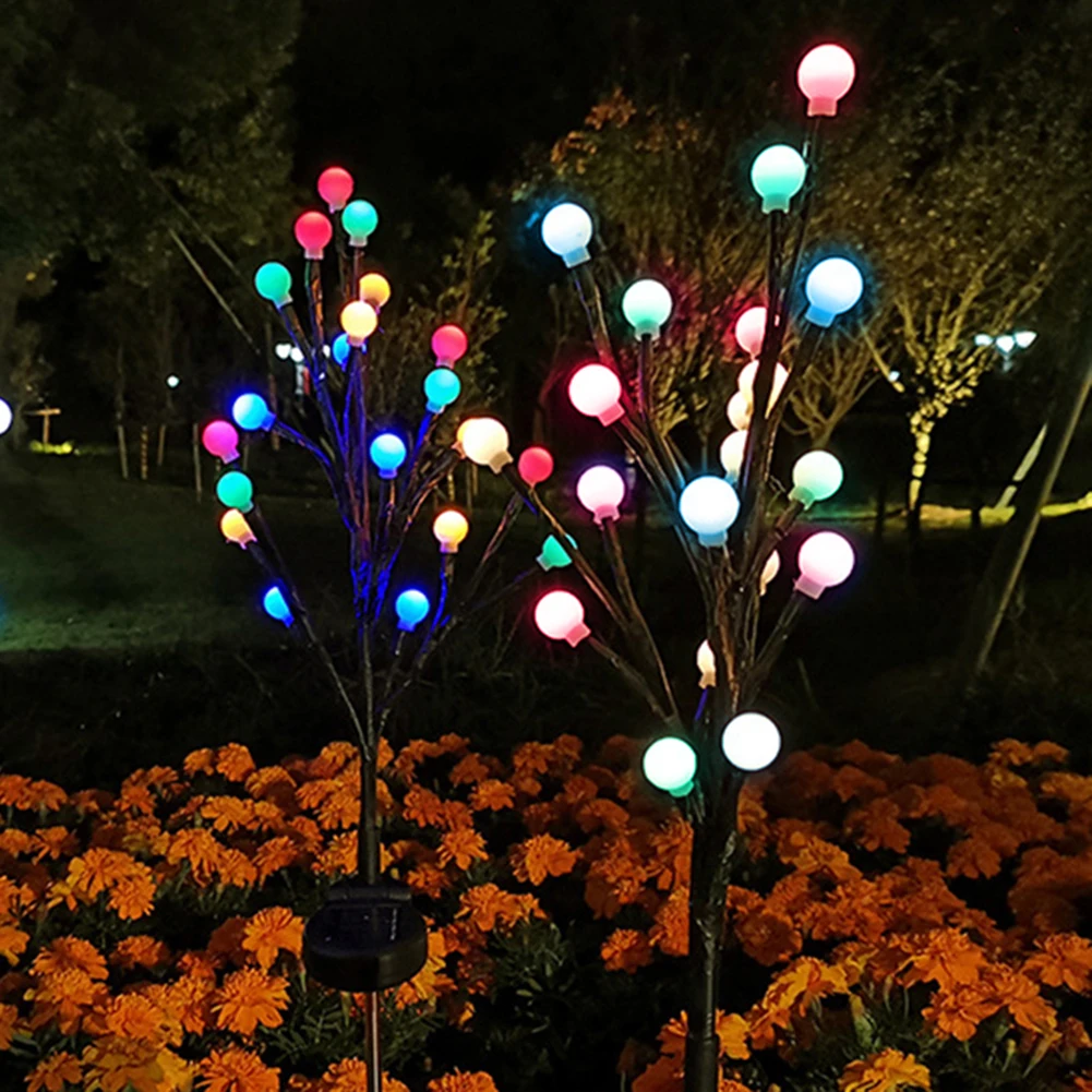 

2pcs 20LED Solar Garden Lawn Light IP65 Waterproof Branch Round Ball Lamp Villa Outdoor Courtyard Landscape Lamps