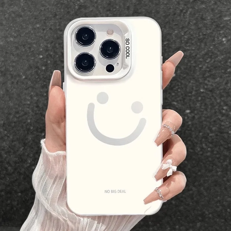 Мультяшный роскошный чехол для телефона с улыбкой на лице iPhone 16 Pro 15 14 13 12 11 Max XS XR X 7