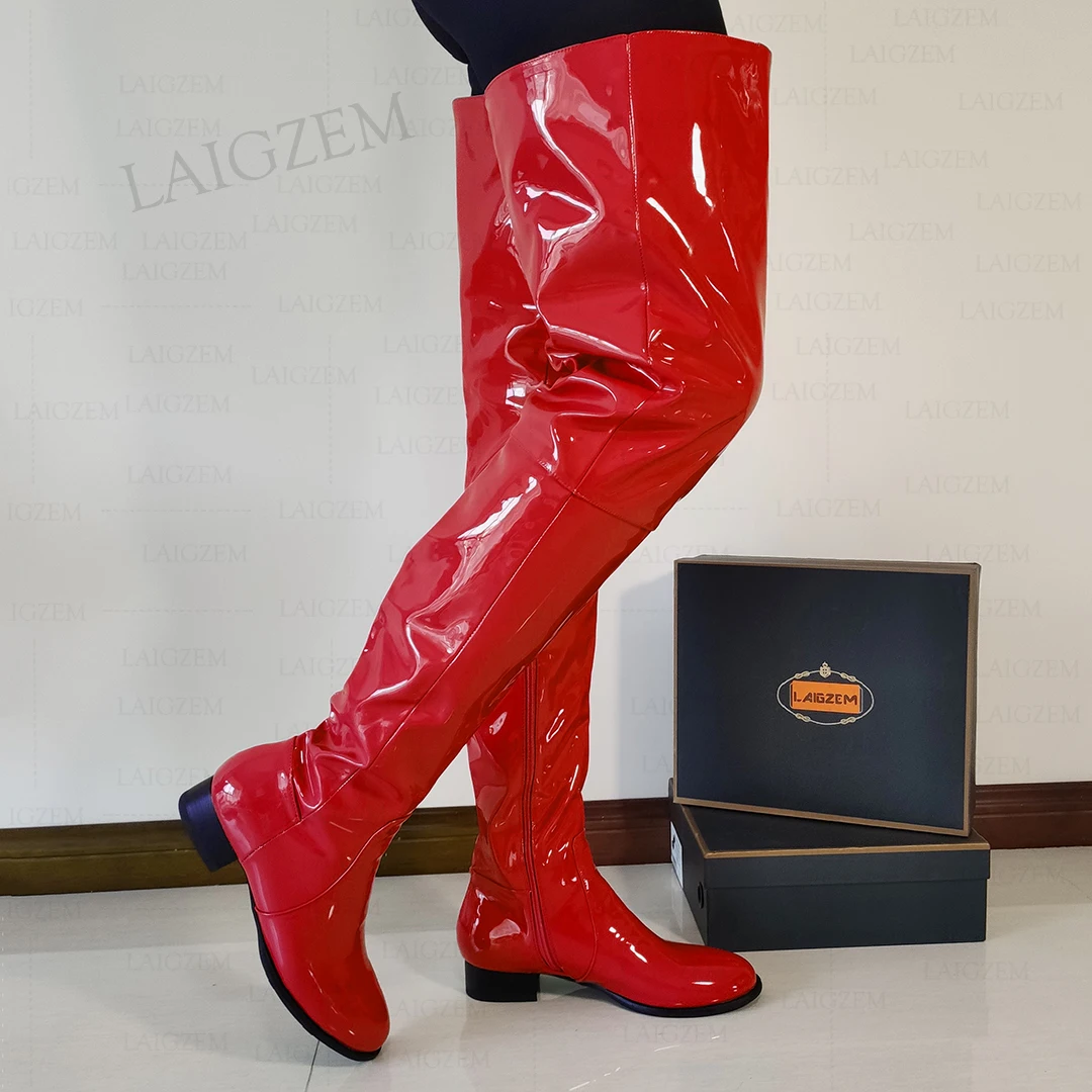 Женские сапоги выше колена ZHIMA из искусственной кожи