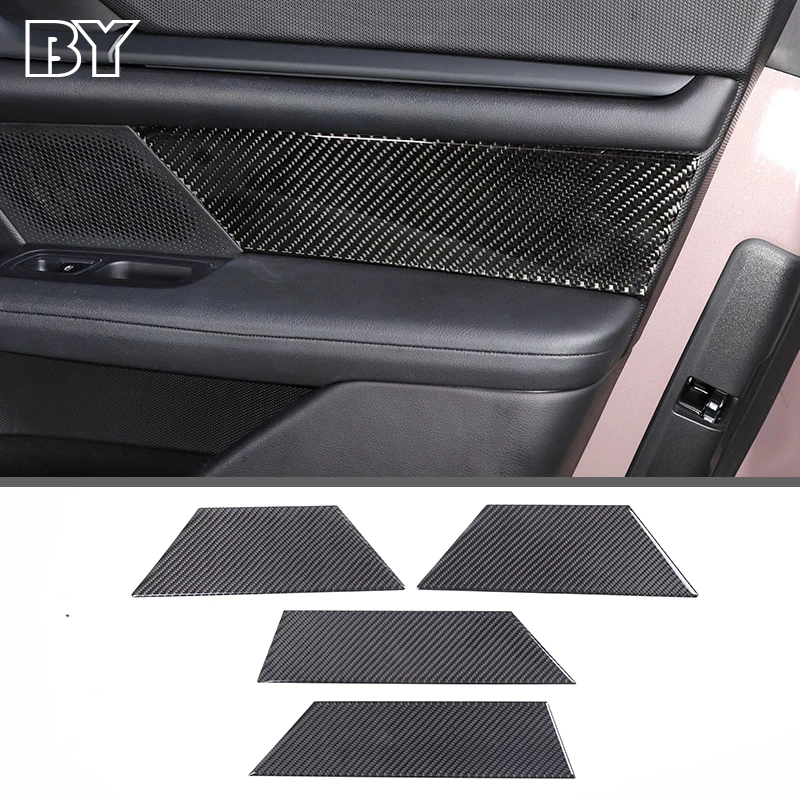 Soft Carbon Fiber Car Styling Door Speaker Side Panel Cover Stickers Trim For Porsche Taycan 2019 2020 2021 2022 Accessories