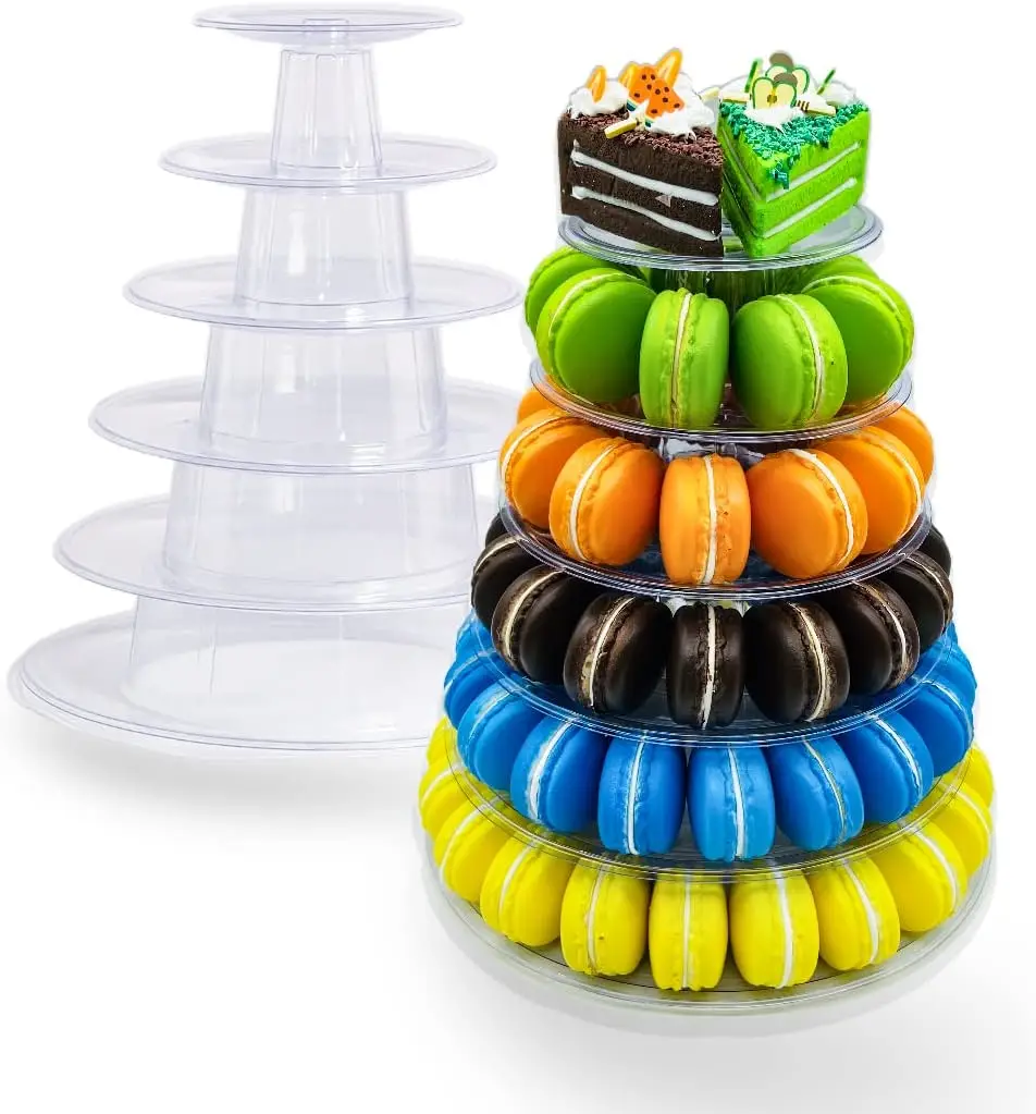 

Cake Decorating Tools Cupcake Tower Rack Cake Stands 4/6/10-Tiers PVC Tray For Wedding Birthday Bakeware Macaron Display Stand