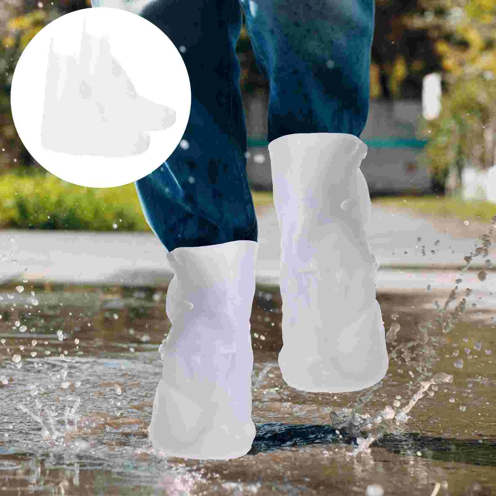 

Shoe Covers Rain Overshoes Silicone Cover Waterproof Boot Protectors Shoes Rubber Galoshes Reusable Cycling Boots Protector Sole