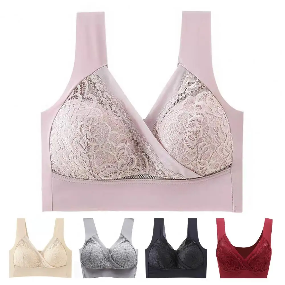 Женский кружевной бюстгальтер Perspective Bralette Push Up Ice Silk Deep V Bra Сексуальное женское