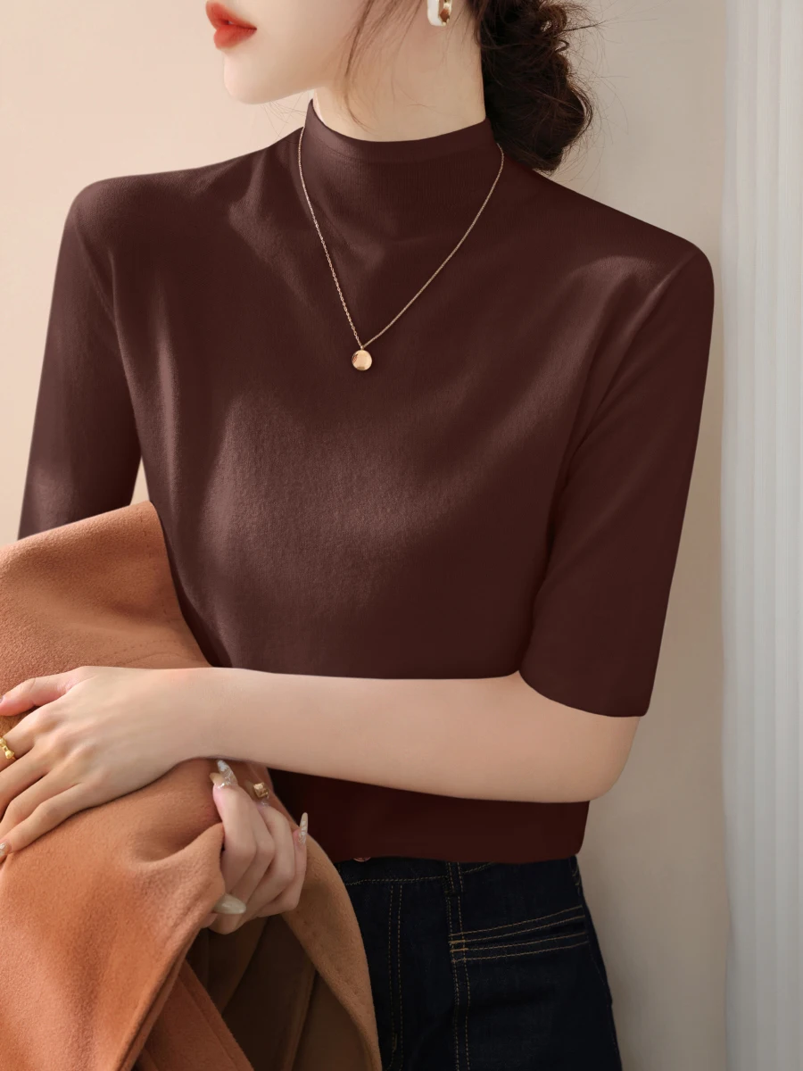 Топ с флисовой подкладкой на раннюю весну и осень Вязаный топ рукавом воротником