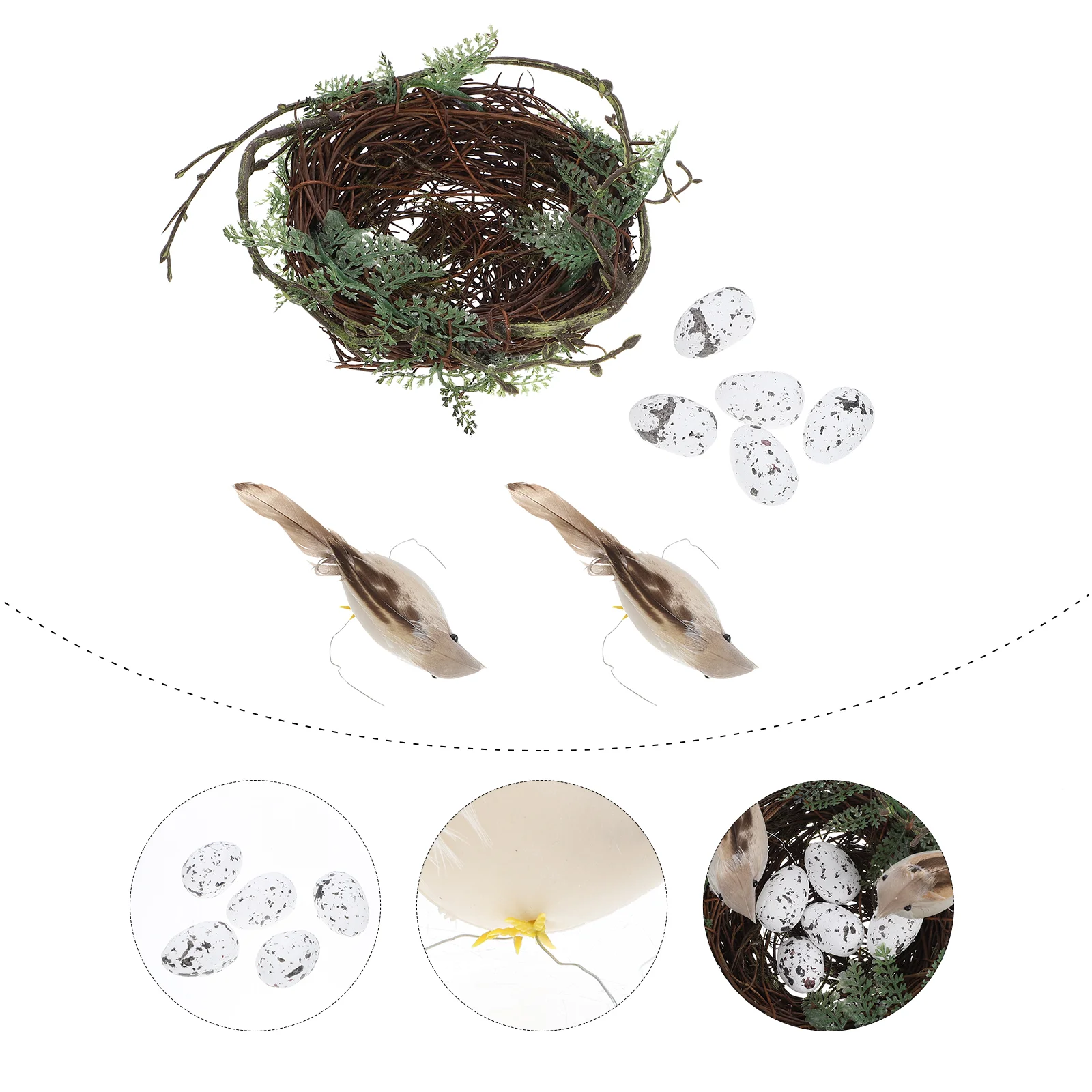 

Bird Artificial House Easter Decor Birds Natural Birdhousesornaments Party Wedding Rustic Hummingbird Garden Dry Houses Kit