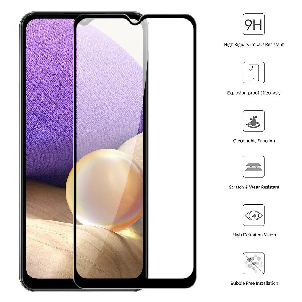 Закаленное стекло для Samsung Galaxy S21 Plus A52 A51 A71 A72 A31 S20 FE A32 A50 A20e A30 A12 A21S A22 M31s M12 M21 M51
