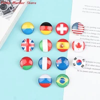 1pc world flag ukraine ukrainian russia american south korea brooch badges lapel pins new round shpe 14 countries hot sale