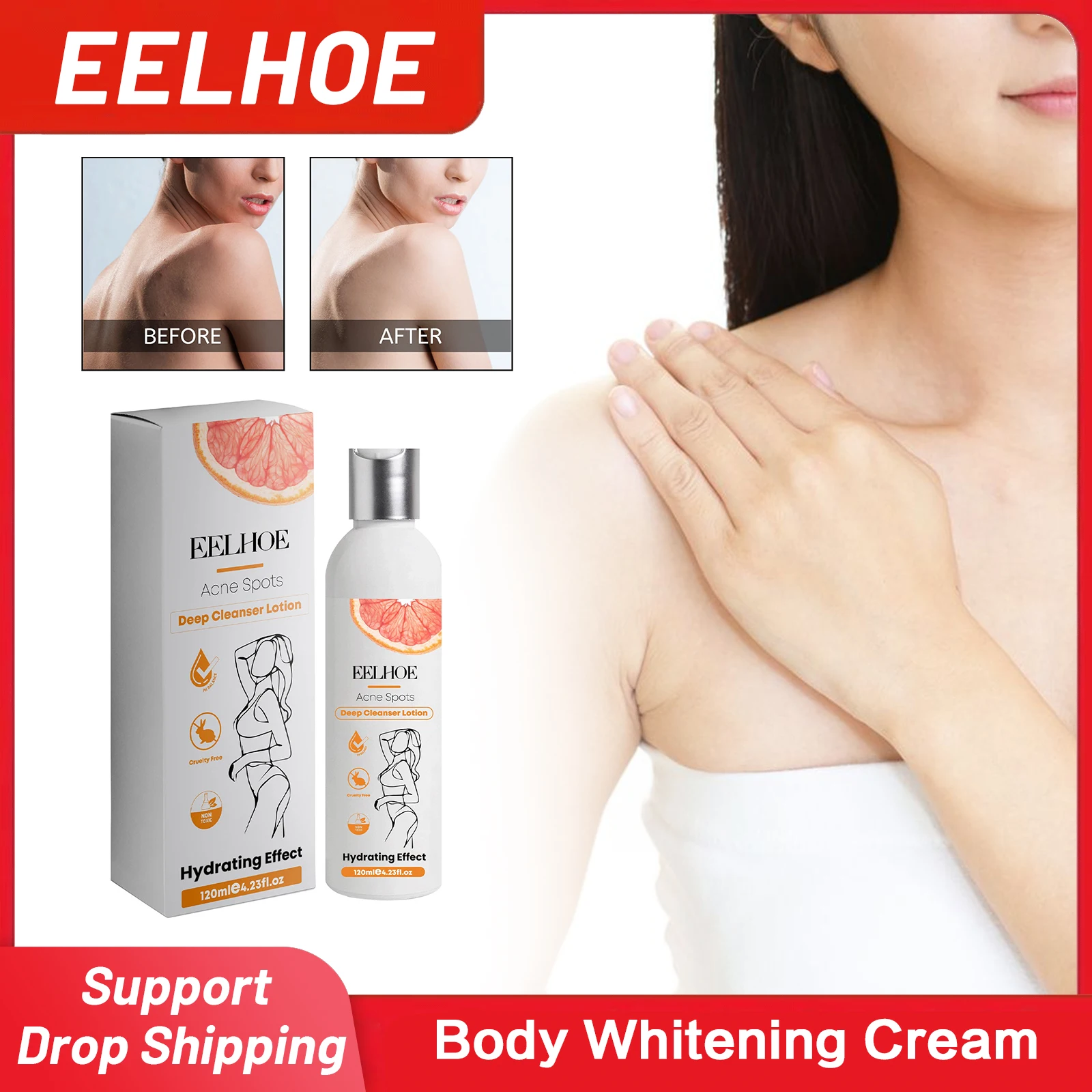

Body Whitening Cream Lightening Acne Marks Remove Pimples Underarm Leg Knee Elbow Bleaching Dark Knuckle Brightening Cream 120ml