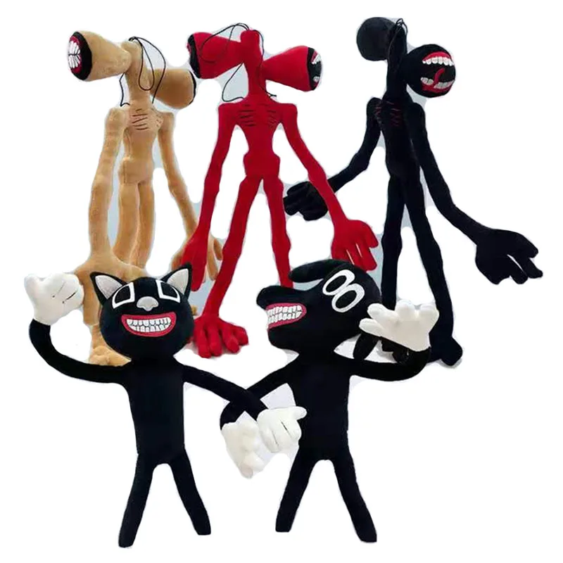 

35/55cm Siren Head Plush Toys White Black Cat Animals Plushes Sirenhead Peluches Toys Soft Stuffed Dolls for Children Gifts