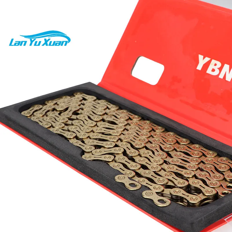 

YBN Gold Silver 10 11 S Speed 116L Link MTB Bicycle Chain X10 X11 SLR Ultralight TIG Half Hollow Road Bike Chain